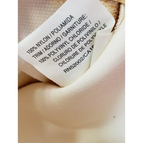 Liz Claiborne New York Pop Tote Large Cream Peach Trim Coin Purse Shoulder Bag - Picture 10 of 12